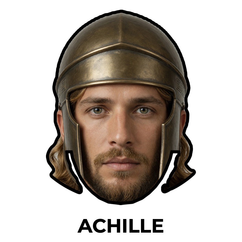 Masque d’Achille en papier, patron à imprimer