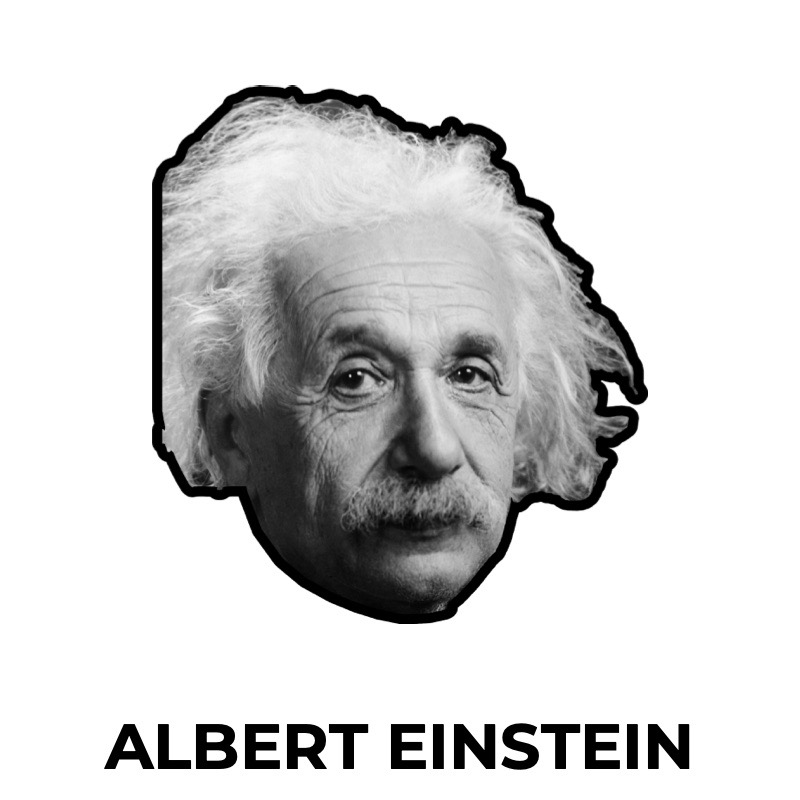 Máscara de Albert Einstein de papel, plantilla para imprimir