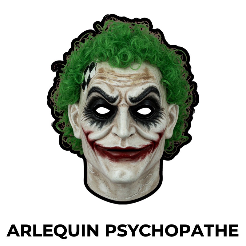 Masque d’arlequin psychopathe en papier, patron à imprimer
