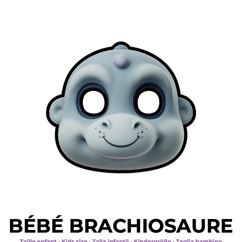 Masque de bébé brachiosaure en papier, patron à imprimer