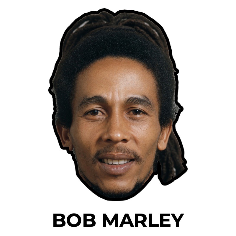 Paper Bob Marley mask, printable template