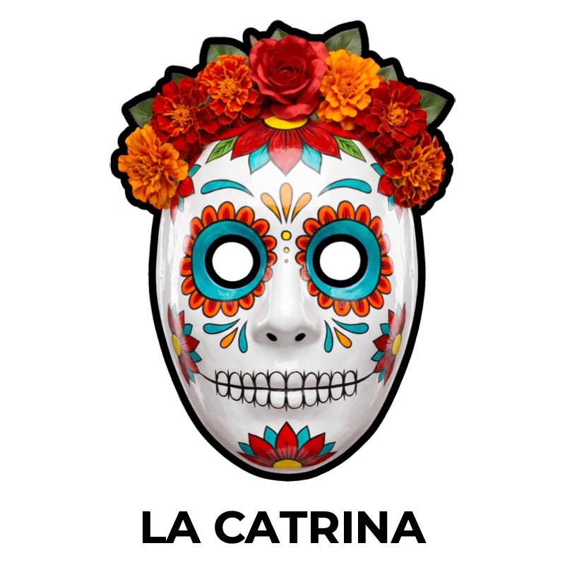Masque de Catrina en papier, patron à imprimer