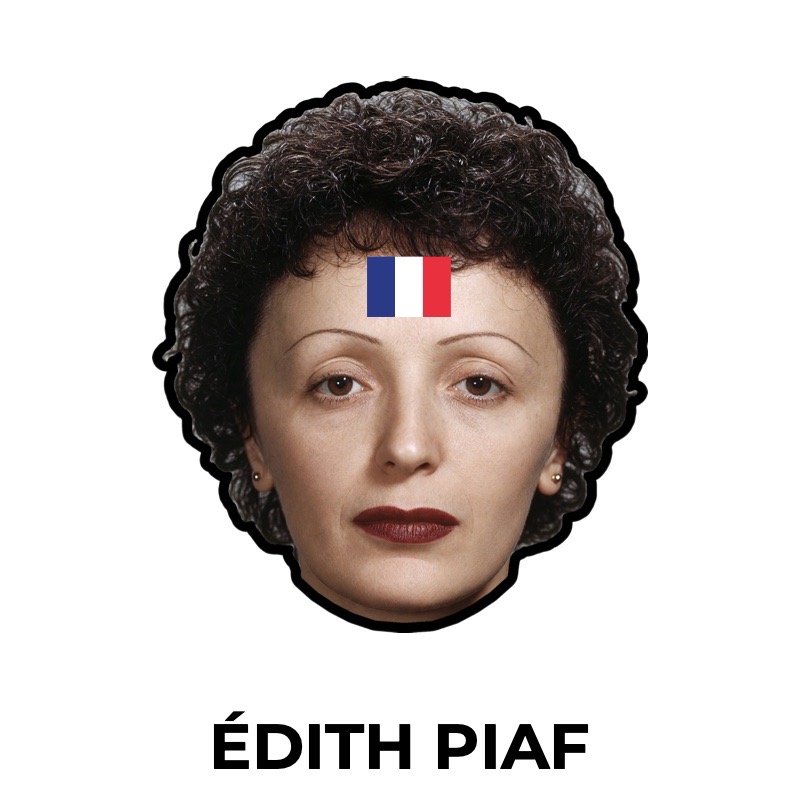 Maschera di Édith Piaf di carta, cartamodello da stampare