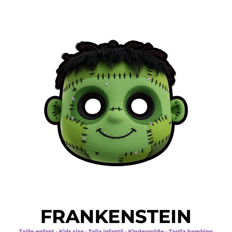 Maschera da Frankenstein di carta, cartamodello da stampare