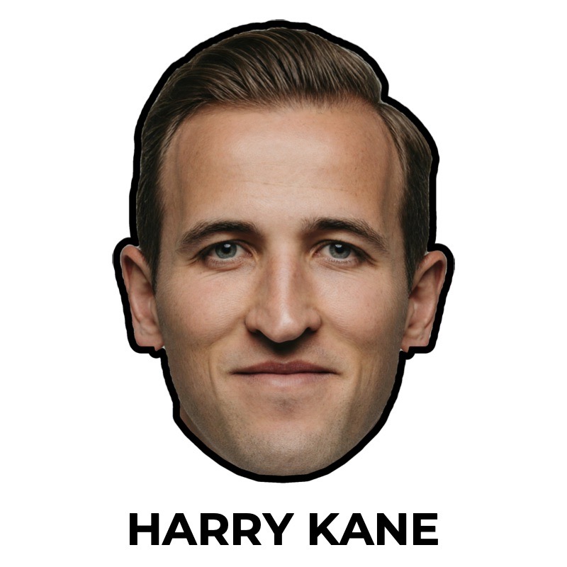 Maschera di Harry Kane di carta, cartamodello da stampare