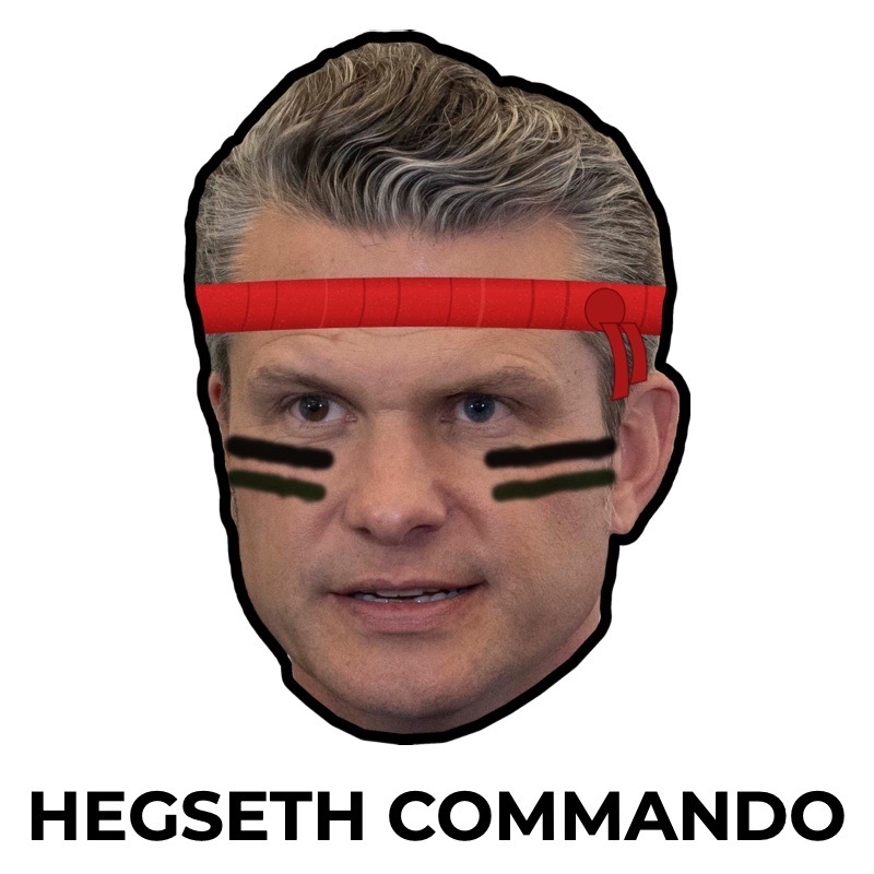 Pete-Hegseth-Kommando-Maske aus Papier, Vorlage zum Ausdrucken