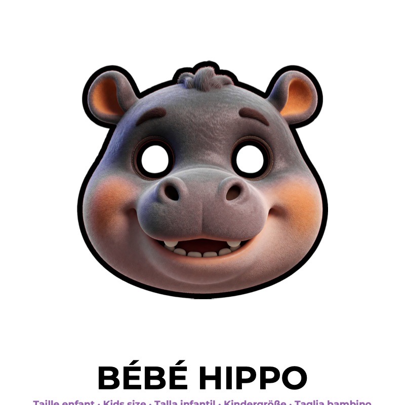 Masque de bébé hippo