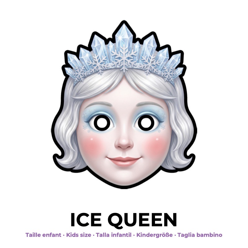 Maschera da regina di ghiaccio di carta, cartamodello da stampare
