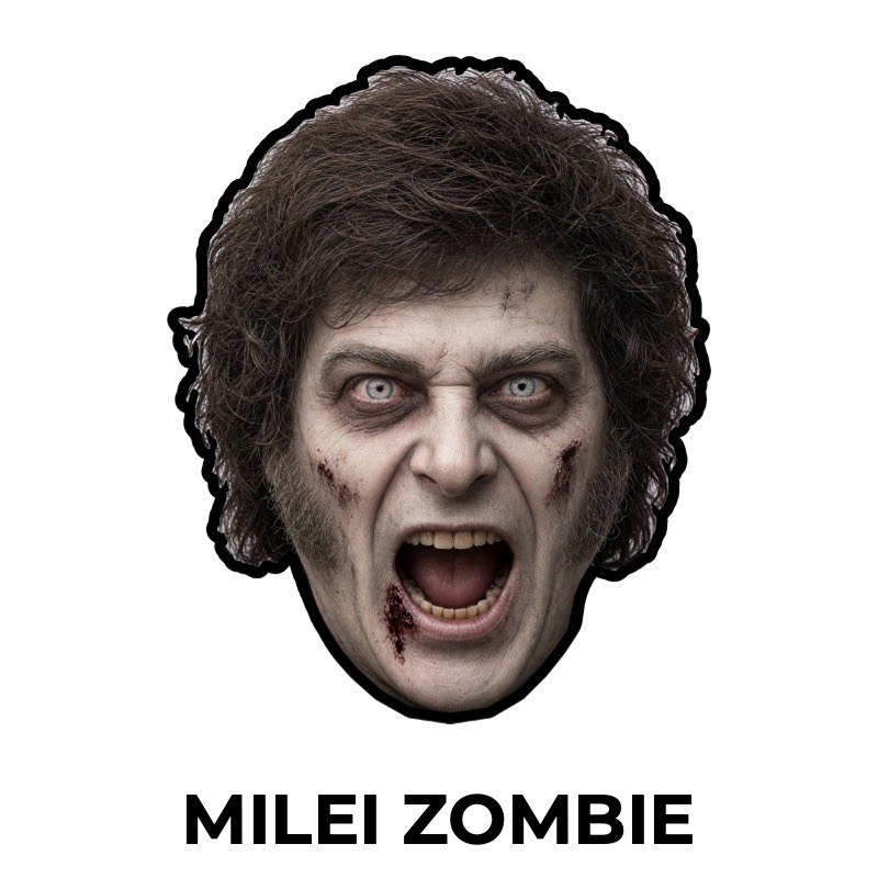 Masque de Milei zombie en papier, patron à imprimer
