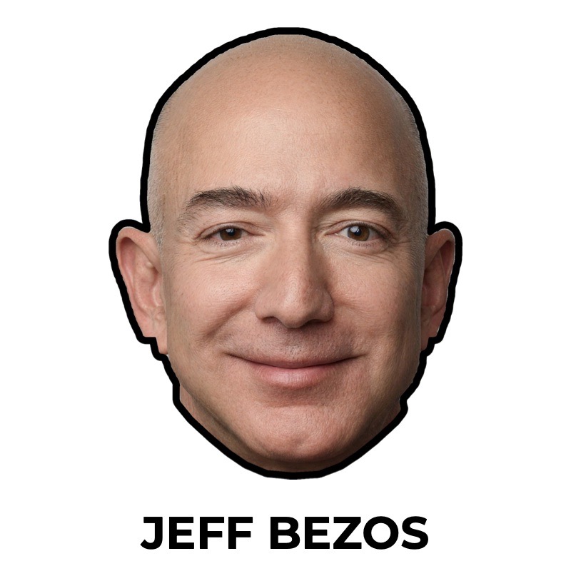 Masque de Jeff Bezos en papier, patron à imprimer