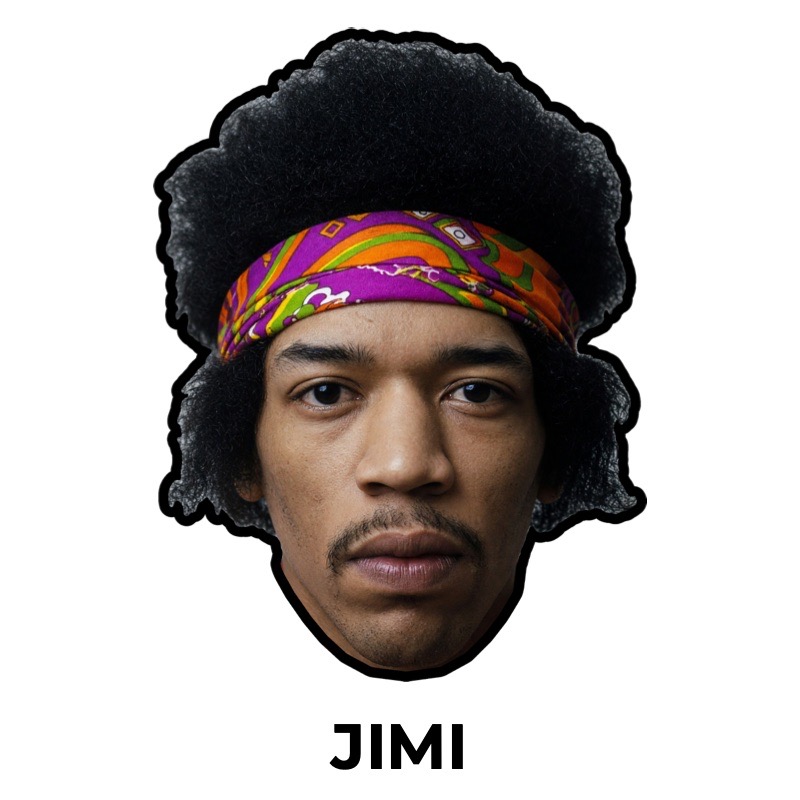 Jimi-Maske aus Papier, Vorlage zum Ausdrucken