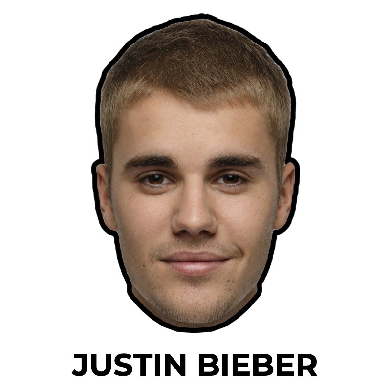Masque de Justin Bieber en papier, patron à imprimer