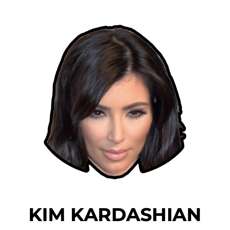 Maschera di Kim Kardashian di carta, cartamodello da stampare