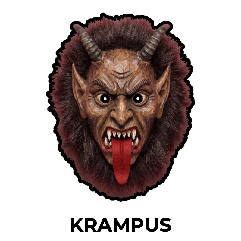 Masque de Krampus en papier, patron à imprimer