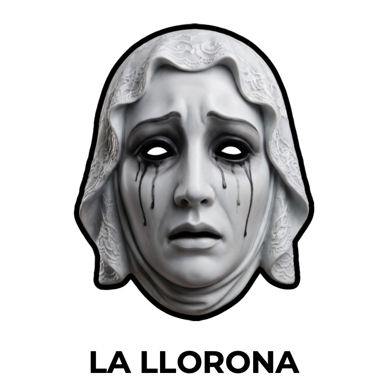 Masque de la Llorona en papier, patron à imprimer