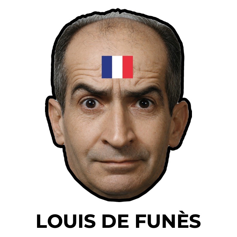 Maschera di Louis de Funès di carta, cartamodello da stampare