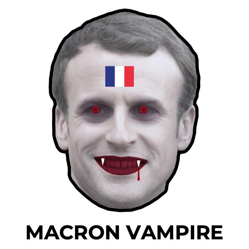 Emmanuel-Macron-Vampir-Maske aus Papier, Vorlage zum Ausdrucken