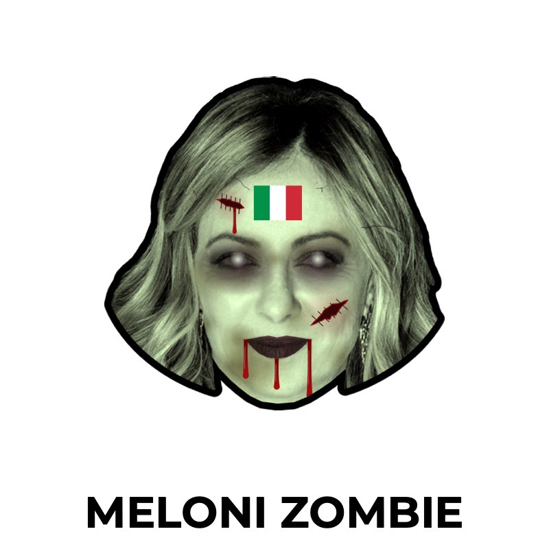 Masque de Giorgia Meloni zombie en papier, patron à imprimer