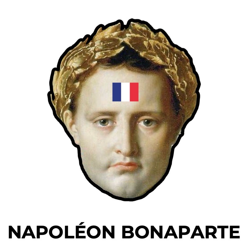 Maschera di Napoleone Bonaparte di carta, cartamodello da stampare