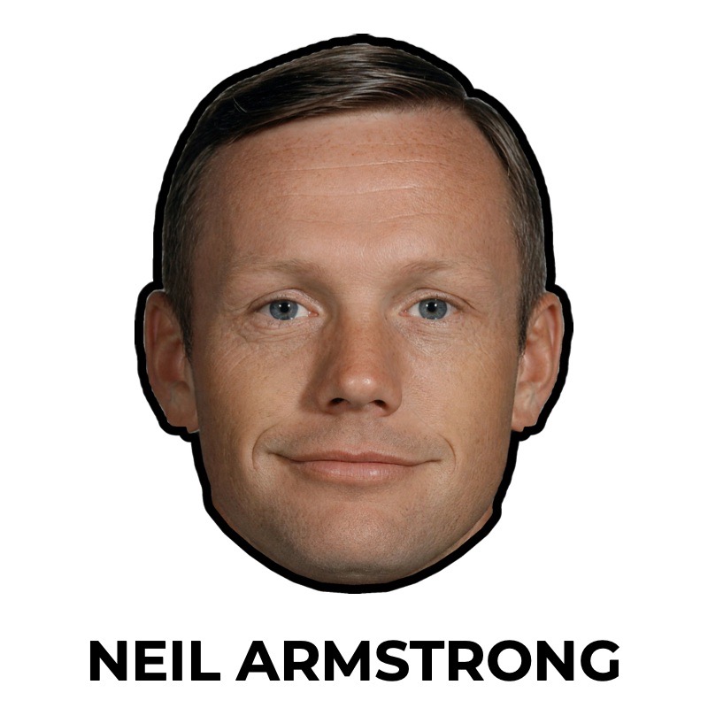 Masque de Neil Armstrong en papier, patron à imprimer