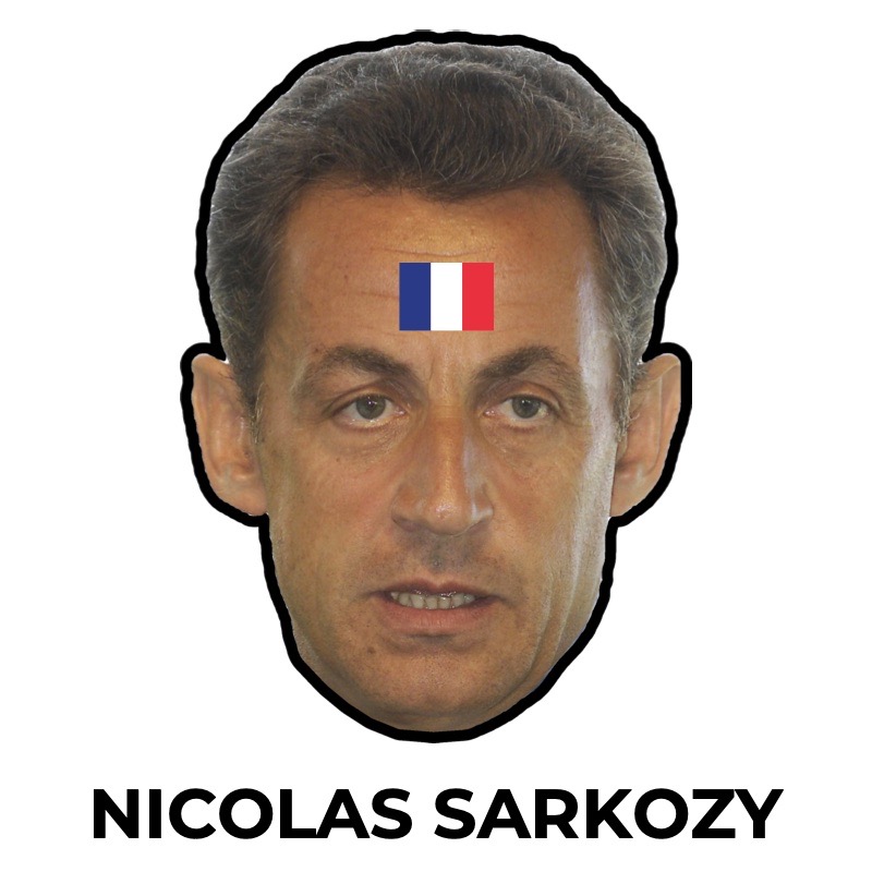 Maschera di Nicolas Sarkozy di carta, cartamodello da stampare