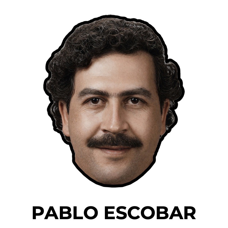 Masque de Pablo Escobar en papier, patron à imprimer