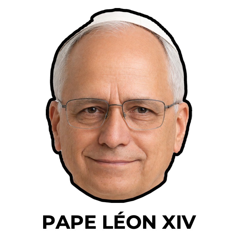 Masque du pape Léon XIV en papier, patron à imprimer