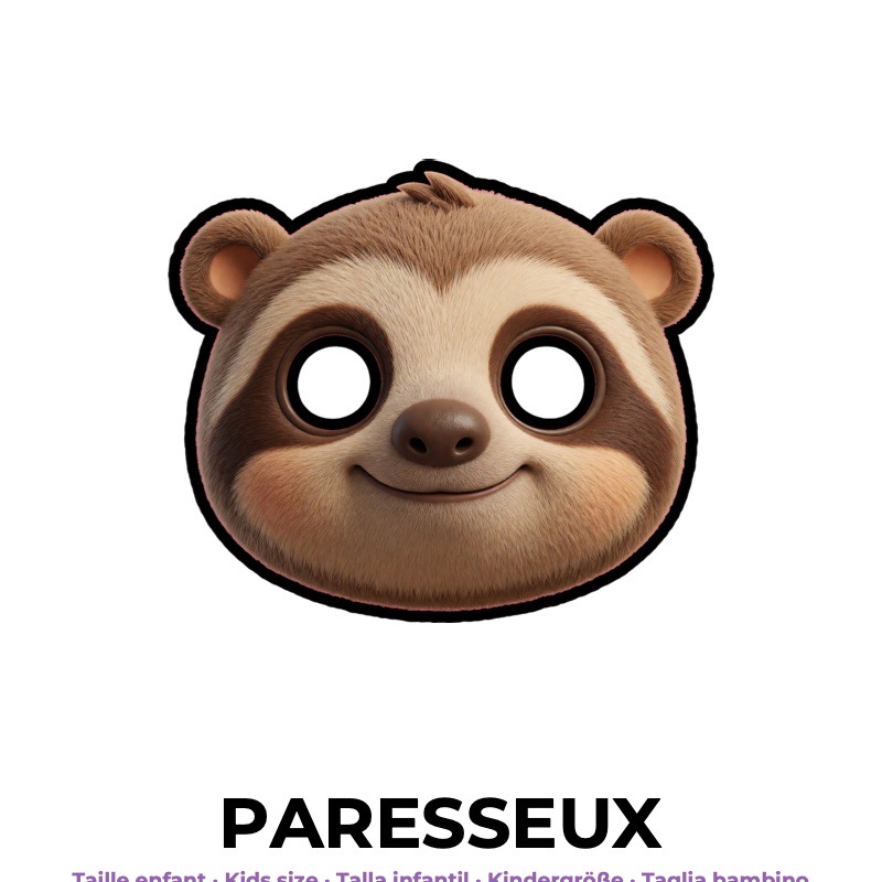 Masque de bébé paresseux