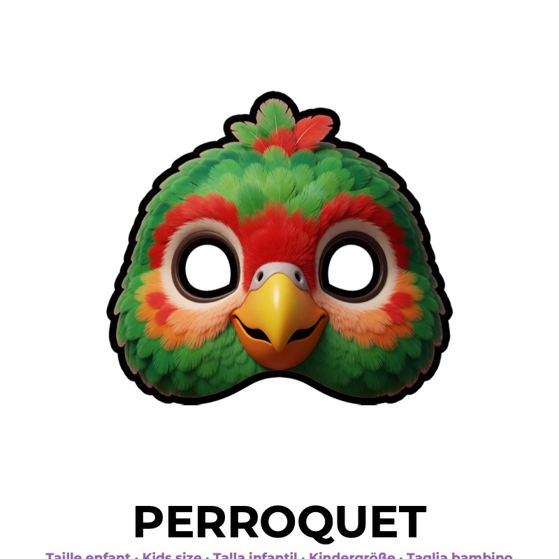 Masque de bébé perroquet