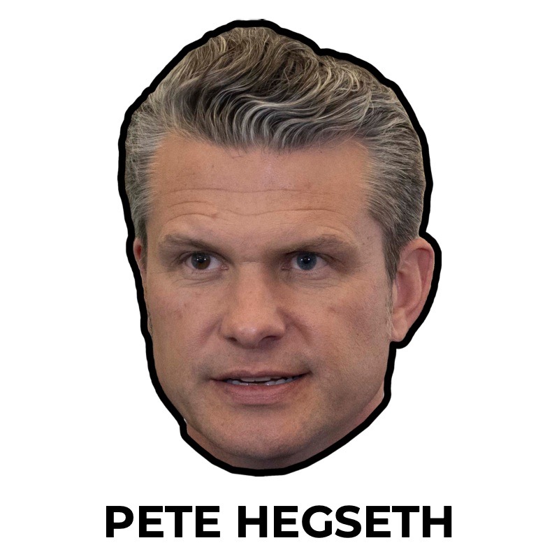 Maschera di Pete Hegseth di carta, cartamodello da stampare