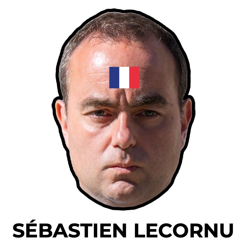 Maschera di Sébastien Lecornu di carta, cartamodello da stampare