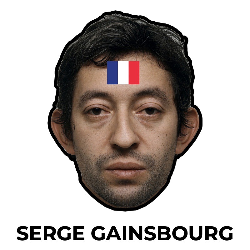 Masque de Serge Gainsbourg en papier, patron à imprimer
