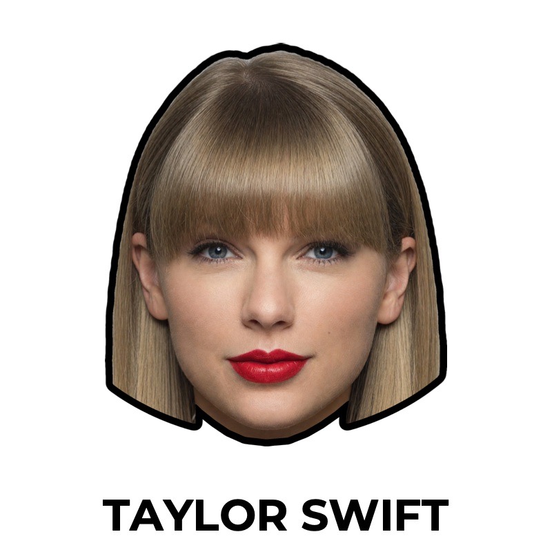 Masque de Taylor Swift en papier, patron à imprimer