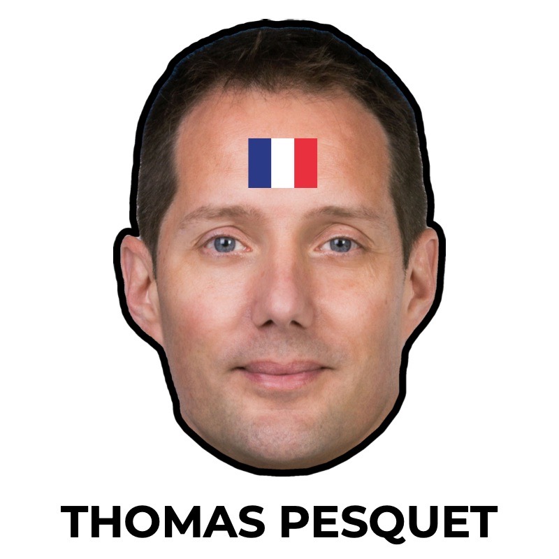 Thomas-Pesquet-Maske aus Papier, Vorlage zum Ausdrucken