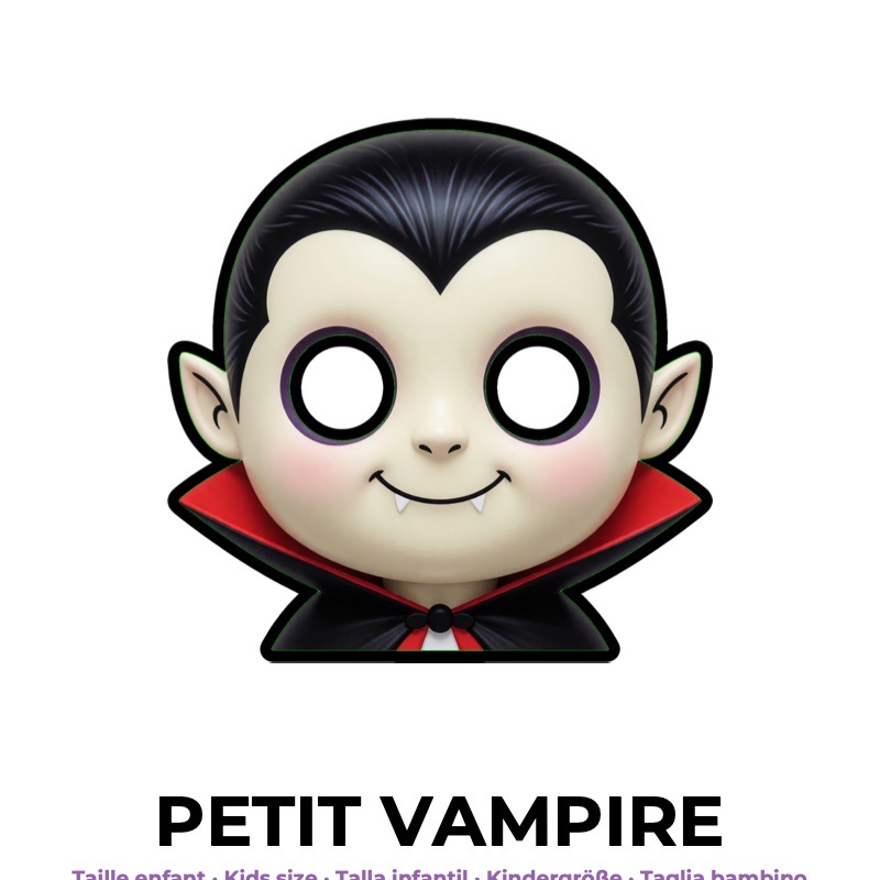 Masque de petit vampire en papier, patron à imprimer