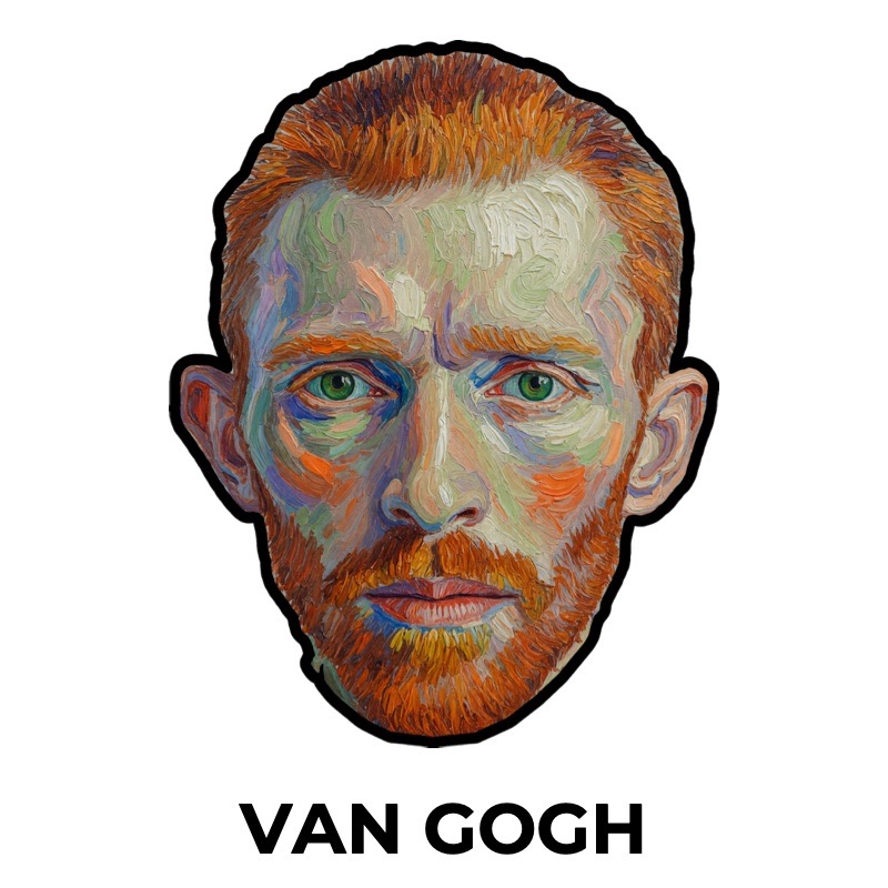 Maschera di Van Gogh di carta, cartamodello da stampare